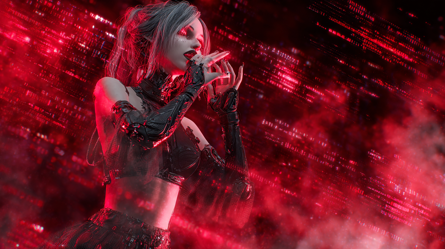 A high-speed system purge represented by red digital energy